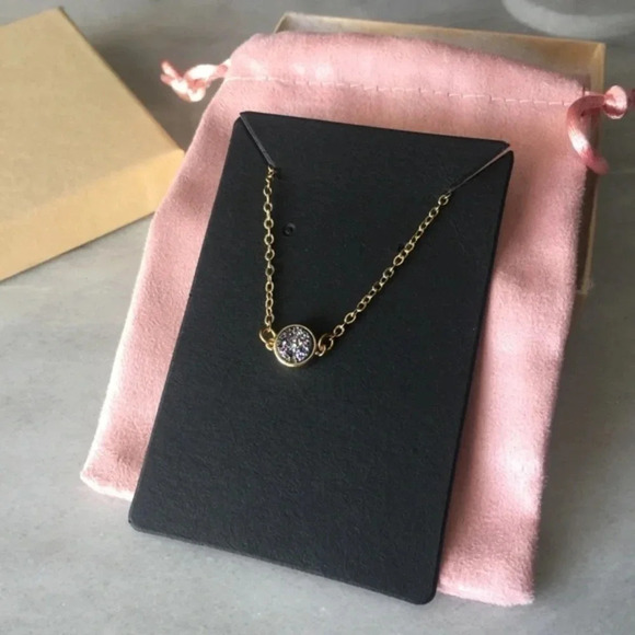 Petite Rainbow Druzy Gold Plated Necklace - Picture 7 of 8